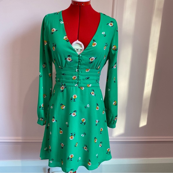 NEW Mini Dress, SOCIALITE, Floral, Flowy Skirt, Button Details, Long Sleeve, S - Picture 4 of 12